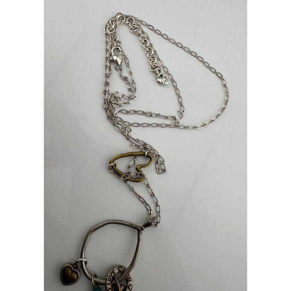 Brighton *BLESSED* Charm Necklace - Joy * Peace * Love w Hearts, Turquoise Beads - Picture 12 of 13
